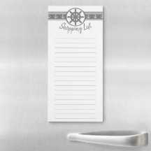 Gray Ships Wheel Shopping List Notepad
