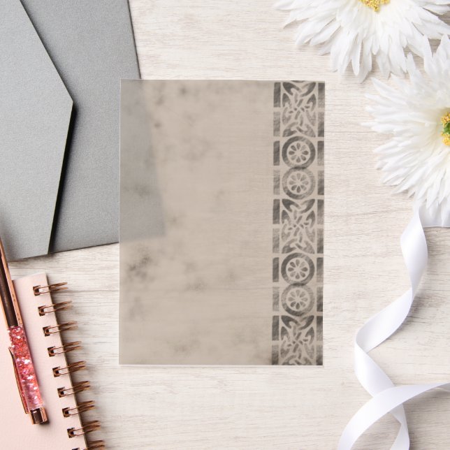 Gray Side Frame  Vellum Invitations (Wedding)