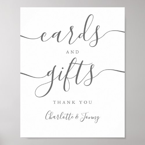 Gray Signature Script Cards And Gifts Sign