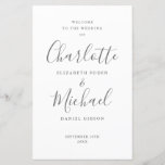 Gray Signature Script Wedding Program<br><div class="desc">Gray signature script wedding program featuring chic modern typography,  this stylish wedding program can be personalized with your special wedding day information. Designed by Thisisnotme©</div>