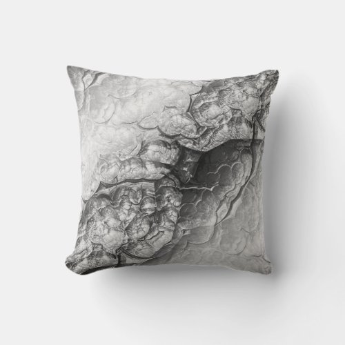 Gray  Silver Abstract Textured Pattern Throw Pillow