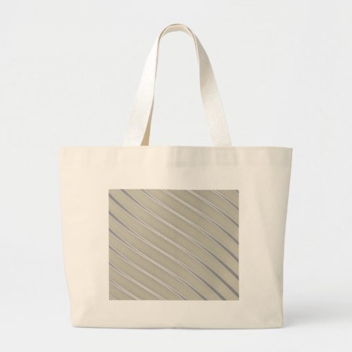 Gray Silver Curved Lines Chic abstract flow Large Tote Bag