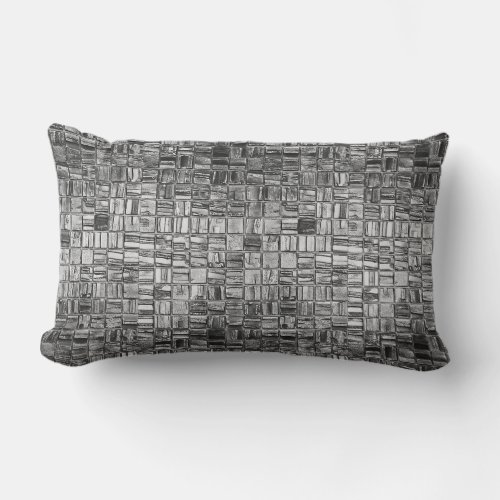 Gray Silver Glitter Glam Mosaic Pillow