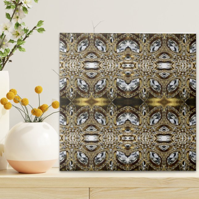 gray silver gold and black art deco pattern ceramic tile (gray silver gold and black art deco pattern ceramic tile)