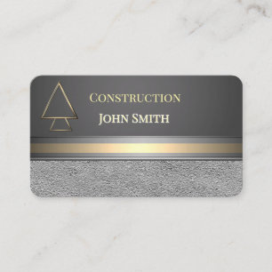 Gray Silver Gold Copper Men Logo Business Cards
