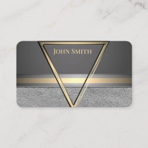 Gray Silver Gold Copper Men Logo Business Cards