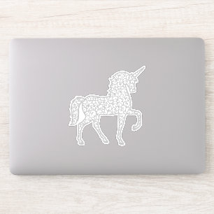 Gray Silver lace unicorn Sticker