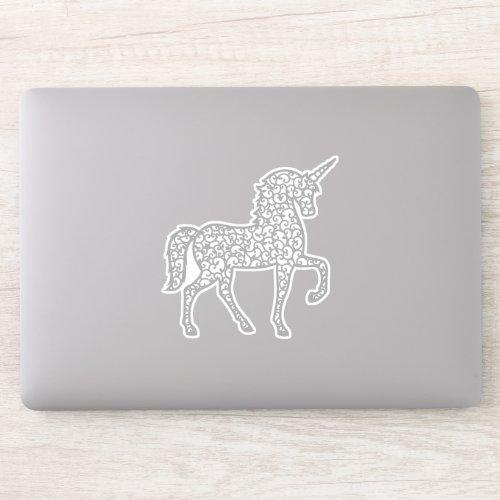 Gray Silver lace unicorn Sticker