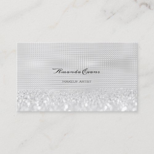 Gray Silver Makeup Artist Blogger Cosmetologist Appointment Card