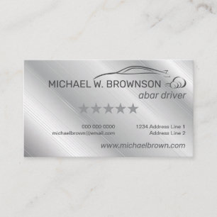 Gray Silver Minimal Driver car auto Business Card