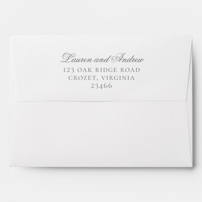 Gray Silver Modern Minimalist Envelope (Back (Top Flap))