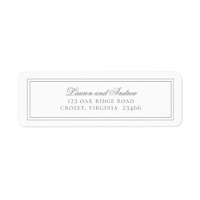 Gray Silver Modern Minimalist Return Address Label (Front)