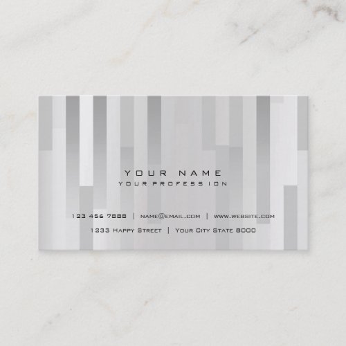 Gray Silver Monochronic Pearly VIP Stripes Business Card