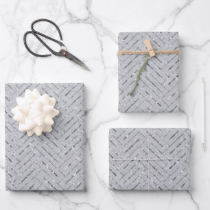Gray Silver Pattern Wrapping Paper Sheets