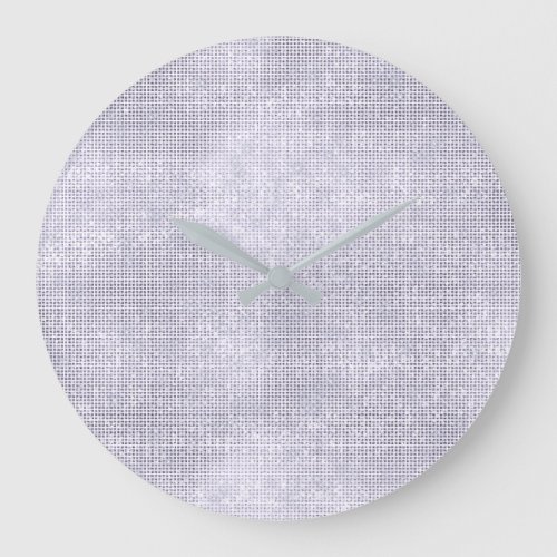 Gray Silver Purple Sequin Diamond Sparkly Large Clock