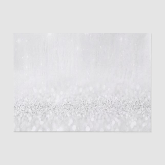 Gray Silver Sparkl Glitter White Girly 16th Bridal Tissue Paper (Front)