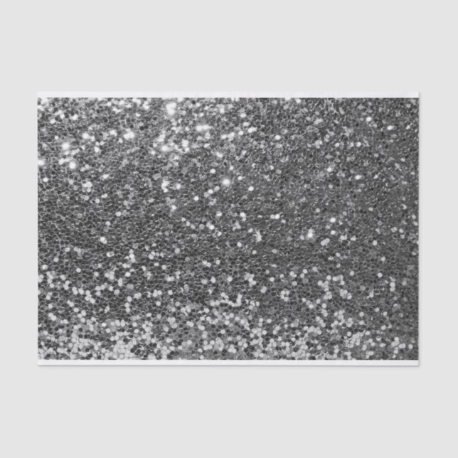 Gray Silver VIP Glitter Sparkly Sweet 16th Bride Tissue Paper (Front)