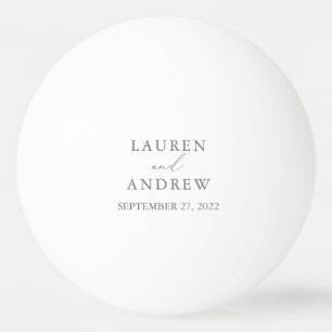 Gray Silver Wedding Personalized Ping Pong Ball