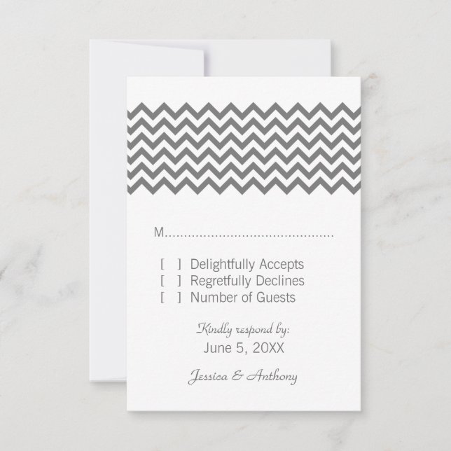 Gray Simple Chevron Response Card (Front)