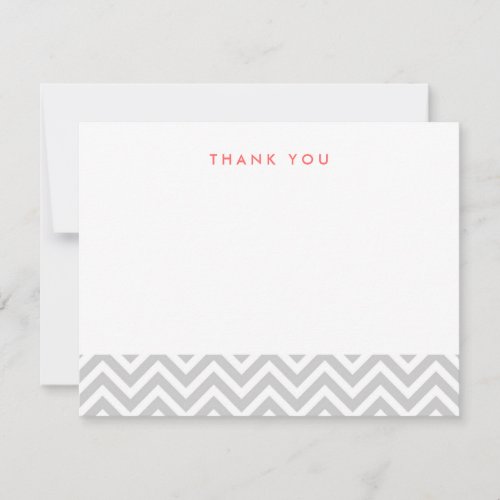 Gray Simple Chevron Thank You Note Cards