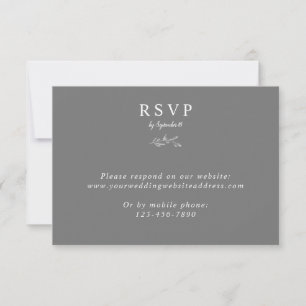 gray simple chic elegant minimalist online phone RSVP card