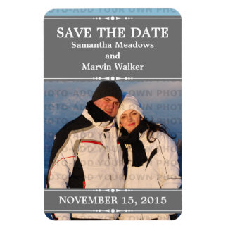 Gray Simple Chic Photo Save the Date Magnet