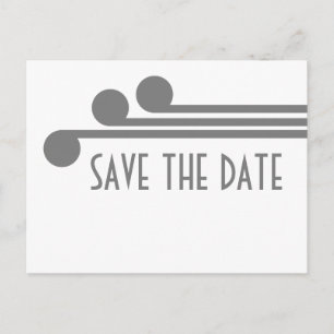 Gray Simple Deco Chic Save the Date Postcard