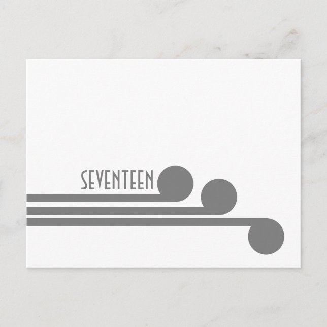 Gray Simple Deco Chic Table Number Postcard (Front)