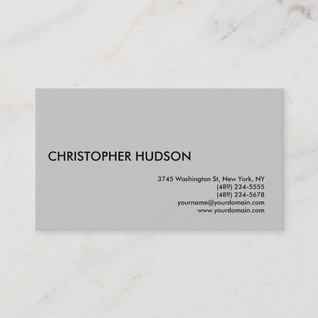 Gray Simple Modern Consultant Business Card (Front)