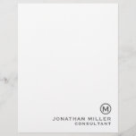 Gray Simple Monogram Typographic Name Title Letterhead<br><div class="desc">Elevate your business correspondence with this sleek and professional gray simple monogram typographic name title letterhead. The minimalist design features a bold monogram and customizable name and title field for a personalized touch. Perfect for businesses, entrepreneurs, and professionals alike, this letterhead is printed on high-quality paper for a crisp and...</div>