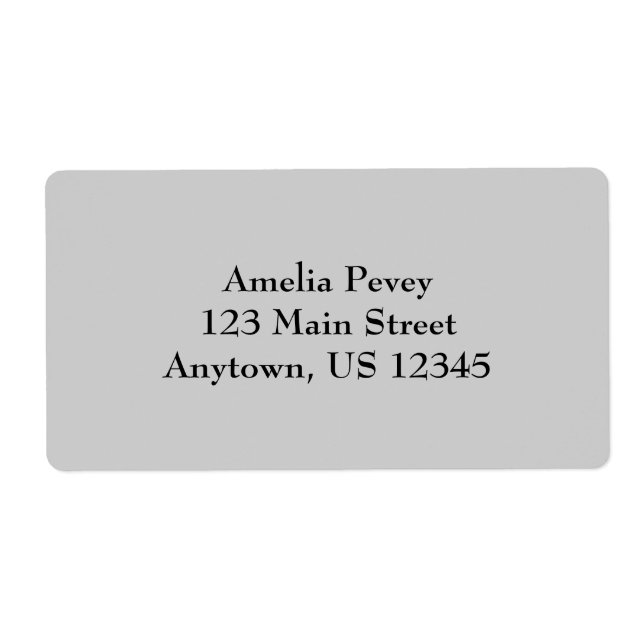 Gray Simple Plain Shipping Labels (Front)