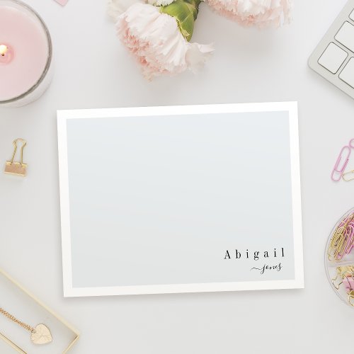 Gray Simple Script Modern personalized Stationer Note Card