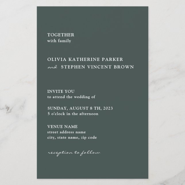 Gray simple typography modern Wedding invitation Flyer (Front)