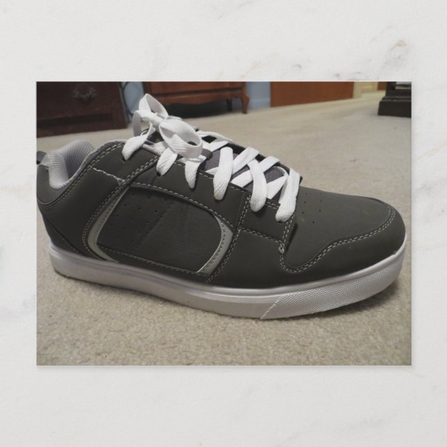 Gray Skateboard Shoe Postcard (Front)