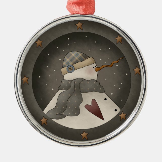 Gray Skies Snowman Keepsake Ornament (Front)