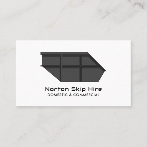 Gray Skip SkipDumpster Company Business Card