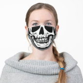 GRAY SKULL ADULT CLOTH FACE MASK (Worn)