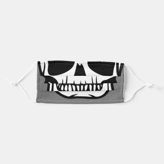 GRAY SKULL ADULT CLOTH FACE MASK (Front, Folded)