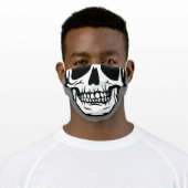 GRAY SKULL ADULT CLOTH FACE MASK (Worn)