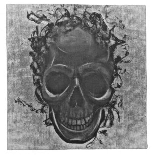 Gray skull napkin
