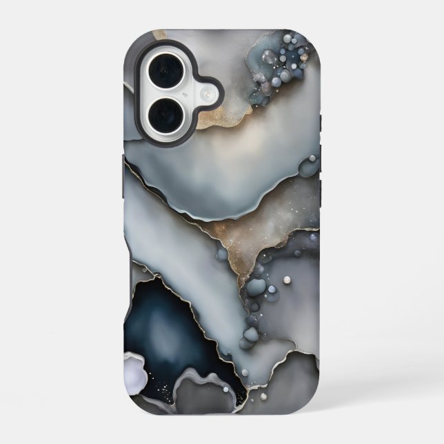 Gray Slate and Pebbles Iphone Case (Back)