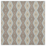 Gray Slate Blue Beige Brown Funky Argyle Pattern Fabric