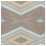 Gray Slate Blue Beige Brown Funky Argyle Pattern Fabric