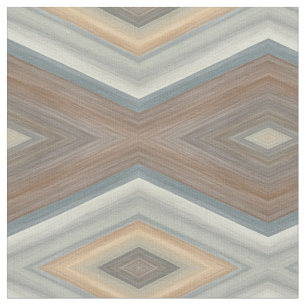 Gray Slate Blue Beige Brown Funky Argyle Pattern Fabric