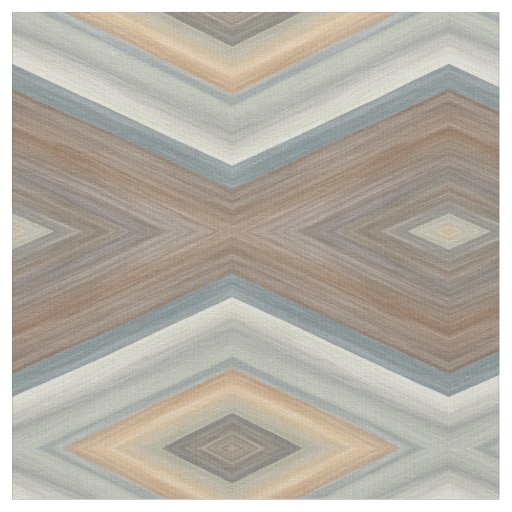 Gray Slate Blue Beige Brown Funky Argyle Pattern Fabric