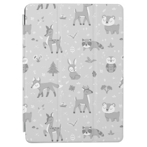 Gray Sleepy Woodland Critters Gender Neutral iPad Air Cover