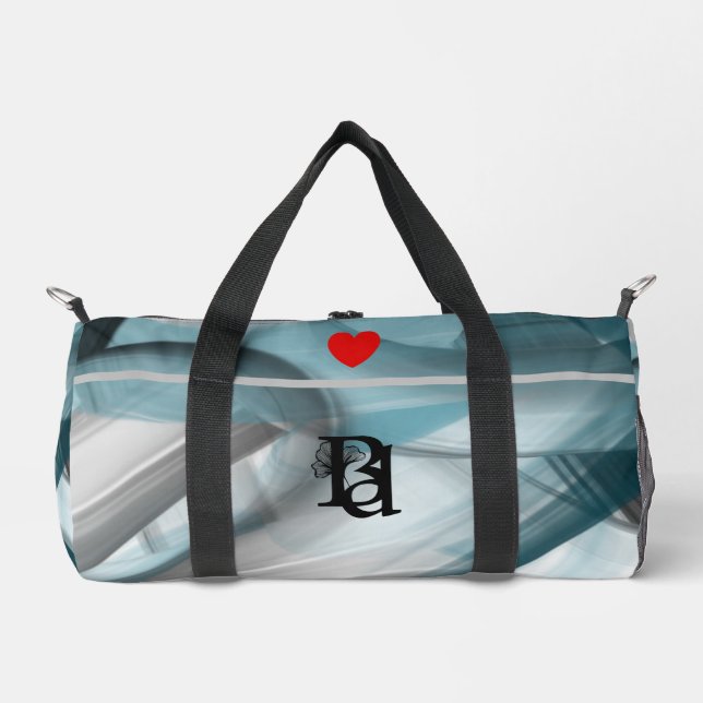 Gray Small Gym Bag Trend Abstract Blue Ocean  (Front)