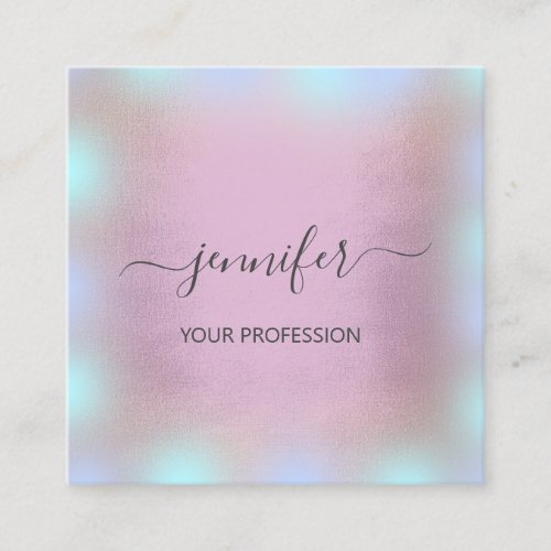 Gray Smoky Blue Ombre  Professional Makeup Rose Square Business Card