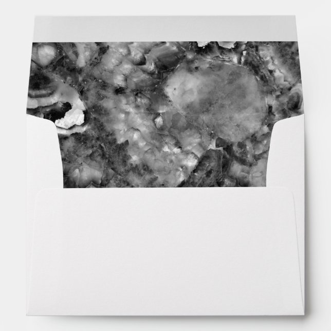 Gray Smoky Quartz,  black white gray pattern  Envelope (Back (Bottom))
