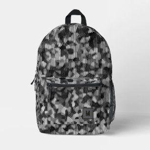 Gray snake digital camo futuristic printed backpack